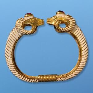@KJL CHINA Ravishing Ram Hinged Bangle Bracelet Sold for QVC with BOX and Papers